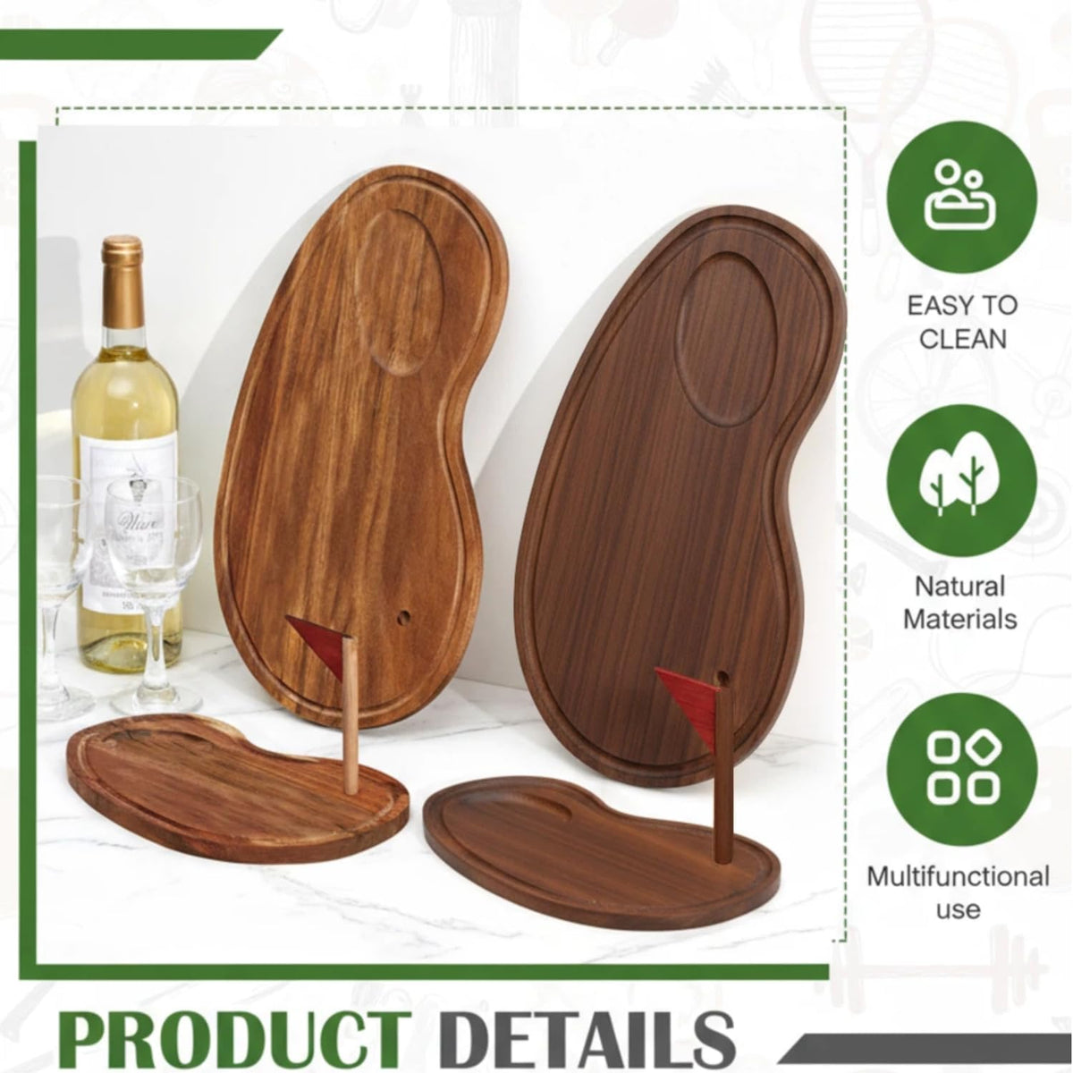 Golf Cheese Board Gift Set Father Day Gift for Dad Party Favor Prizes Charcuterie Wood Board with Knives and Box for Party Tournament Birthday Game(Carbonized Bamboo Wood, Golf)