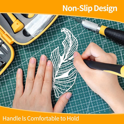 Precision Craft, Hobby, and Exacto Knife Set for Artistic, Scrapbooking, Stencil, Architectural Modeling, Woodworking, and Leatherworking projects - Perfect for Precision Cutting (30pcs)