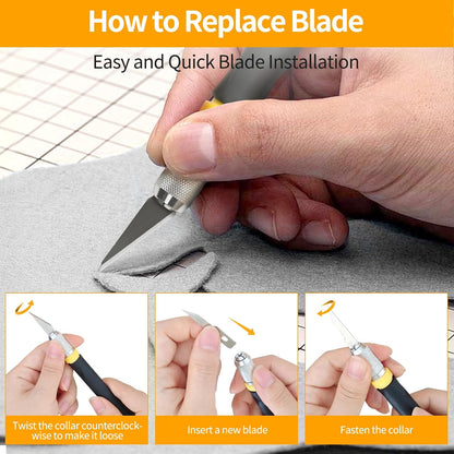 Precision Craft, Hobby, and Exacto Knife Set for Artistic, Scrapbooking, Stencil, Architectural Modeling, Woodworking, and Leatherworking projects - Perfect for Precision Cutting (30pcs)