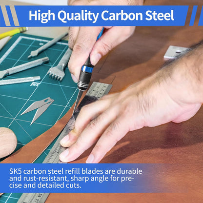 Precision Craft, Hobby, and Exacto Knife Set for Artistic, Scrapbooking, Stencil, Architectural Modeling, Woodworking, and Leatherworking projects - Perfect for Precision Cutting (30pcs)