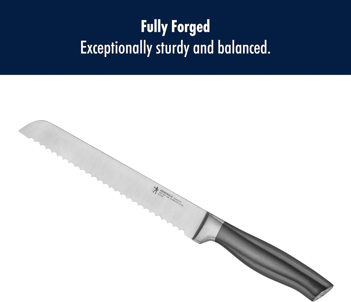 Graphite Razor-Sharp 8-inch Bread Knife, Cake Knife, German Engineered Informed by 100+ Years of Mastery