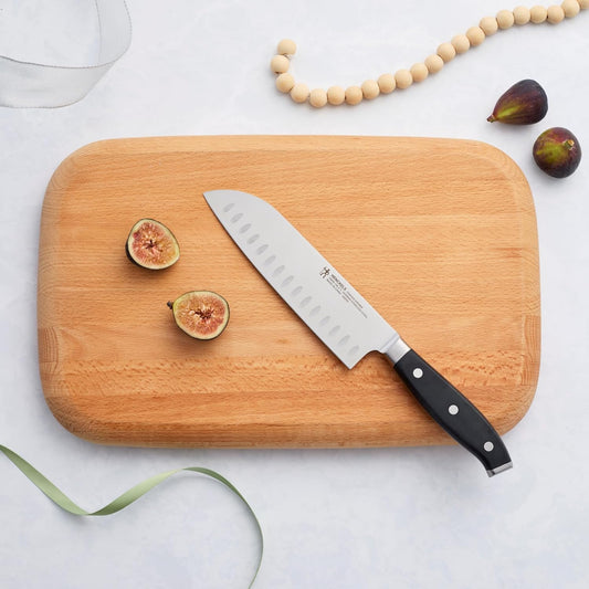Forged Premio 7-inch Hollow Edge Santoku Knife, Black/Stainless Steel