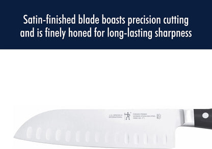 Forged Premio 7-inch Hollow Edge Santoku Knife, Black/Stainless Steel