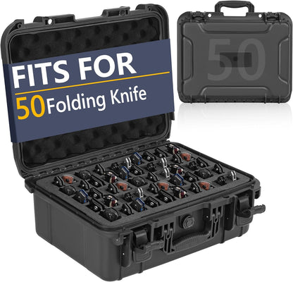 36 Folding Knife Case - Waterproof Knife Storage Organizer Case | Pocket Knife Holder Fits 36 Folding Knives, Swiss Army Knives & Butterfly Knives & More