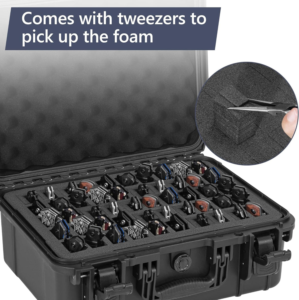 36 Folding Knife Case - Waterproof Knife Storage Organizer Case | Pocket Knife Holder Fits 36 Folding Knives, Swiss Army Knives & Butterfly Knives & More