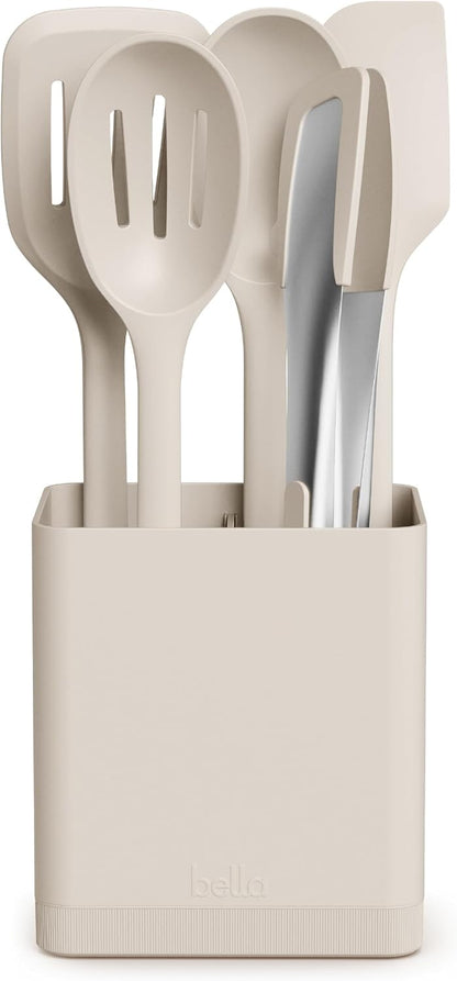 7-Piece Modular Gadget Set, Grater, Pizza Cutter, Ice Cream Scoop, Peeler, Shears, Bottle Opener, Crock with removable divider, Dishwasher Safe, Slate