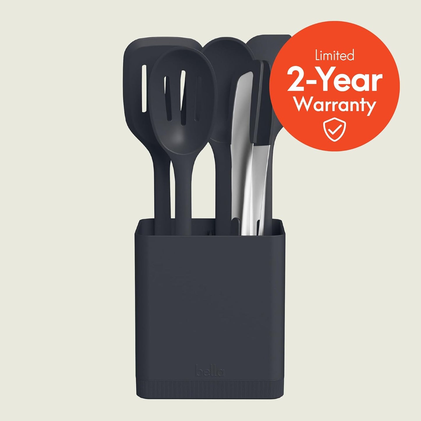 7-Piece Modular Gadget Set, Grater, Pizza Cutter, Ice Cream Scoop, Peeler, Shears, Bottle Opener, Crock with removable divider, Dishwasher Safe, Slate