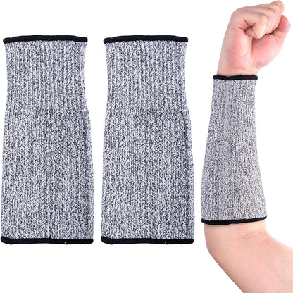 Protective Sleeves for Arms, Elastic Cut Resistant Arm Guards, Bite Proof Gardening Sleeves Forearm Protectors for Industrial Construction Kitchen Farm- Grey