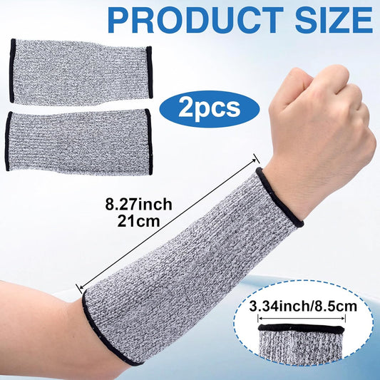 Protective Sleeves for Arms, Elastic Cut Resistant Arm Guards, Bite Proof Gardening Sleeves Forearm Protectors for Industrial Construction Kitchen Farm- Grey