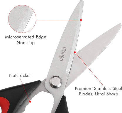 Kitchen Scissors Heavy Duty, 8.5 inch Dishwasher Safe Ultra Sharp Premium Heavy Duty Kitchen Shears, Multi Purpose Cooking Scissors Stainless Steel