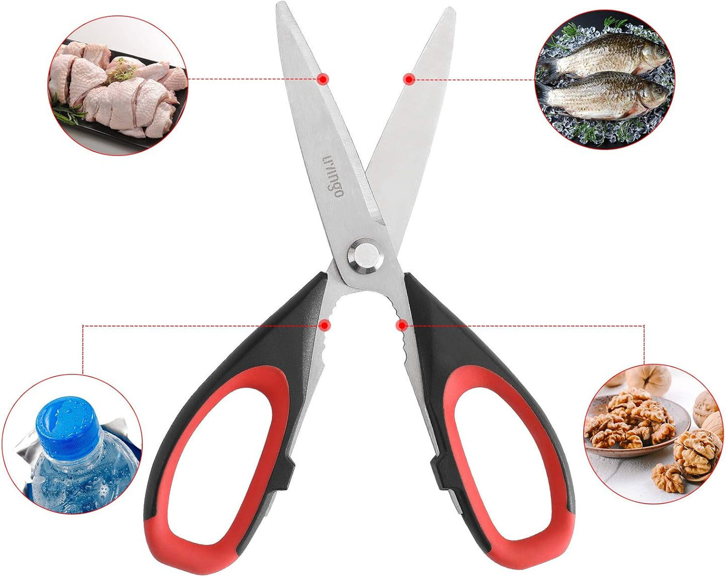 Kitchen Scissors Heavy Duty, 8.5 inch Dishwasher Safe Ultra Sharp Premium Heavy Duty Kitchen Shears, Multi Purpose Cooking Scissors Stainless Steel