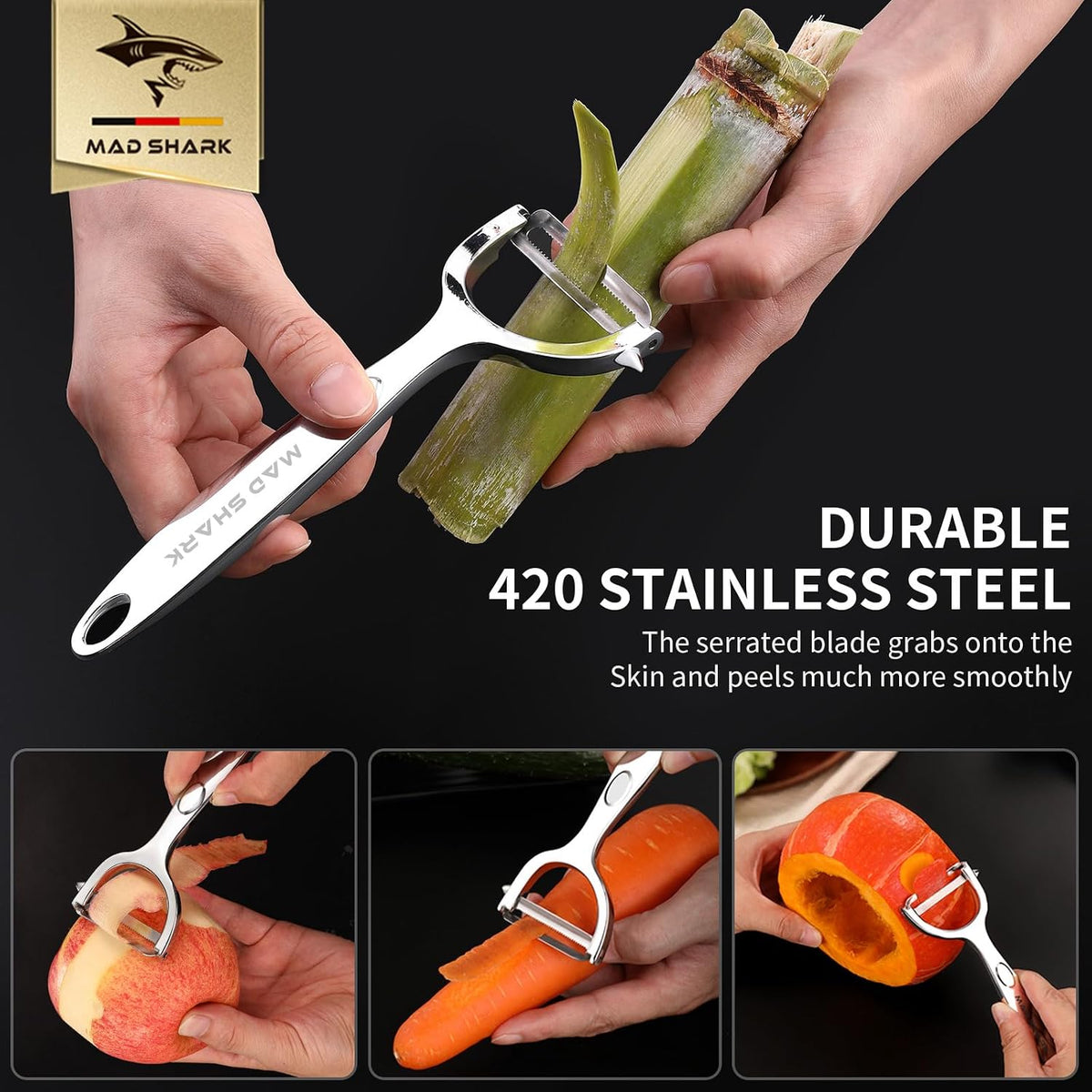 Vegetable Peeler,Ultra Sharp Y Serrated Blade Peelers for Kitchen