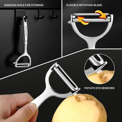Vegetable Peeler,Ultra Sharp Y Serrated Blade Peelers for Kitchen