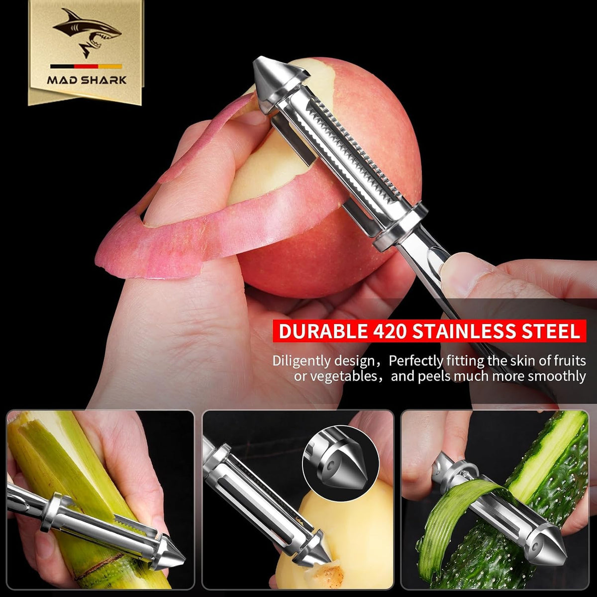 Vegetable Peeler,Ultra Sharp Y Serrated Blade Peelers for Kitchen
