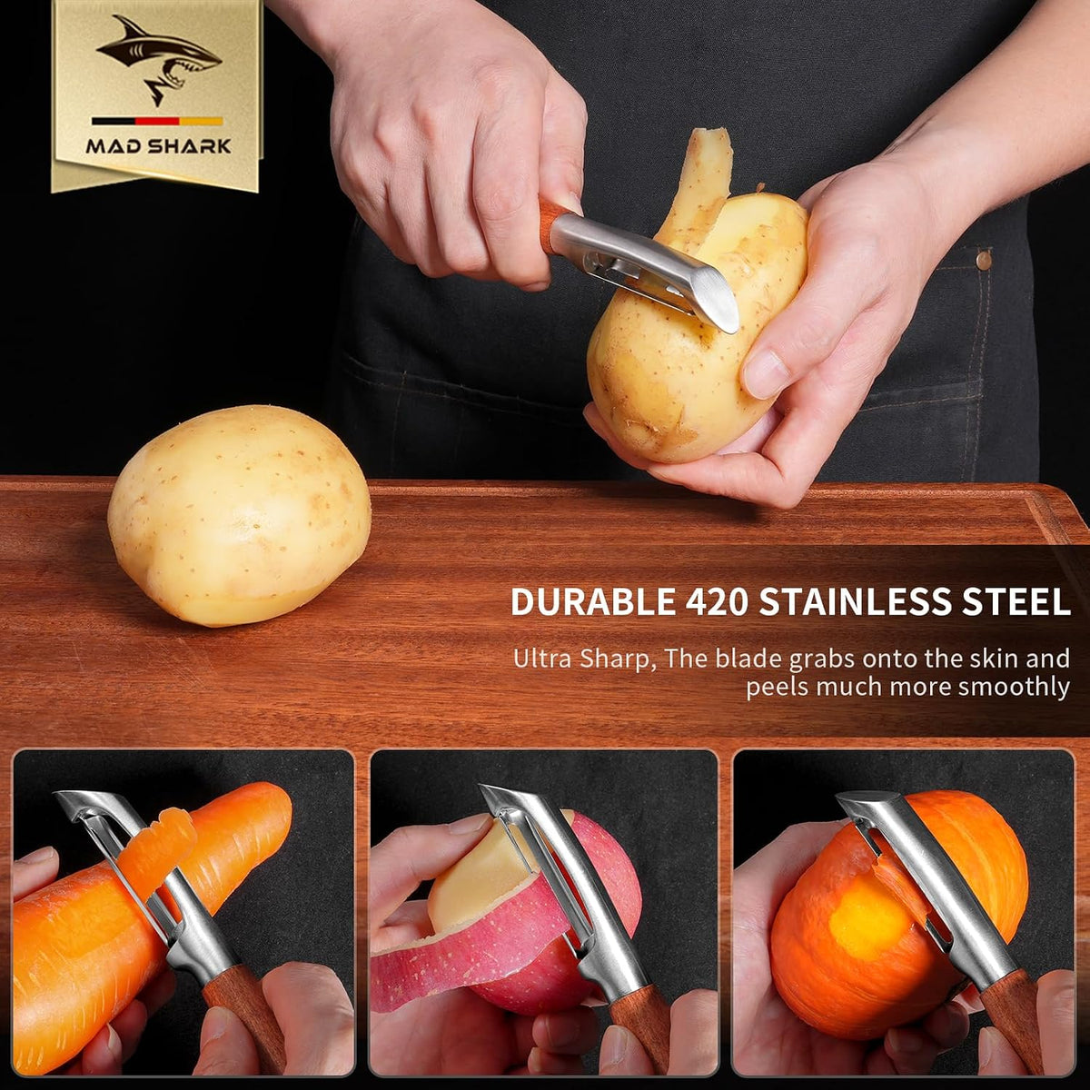 Vegetable Peeler,Ultra Sharp Y Serrated Blade Peelers for Kitchen