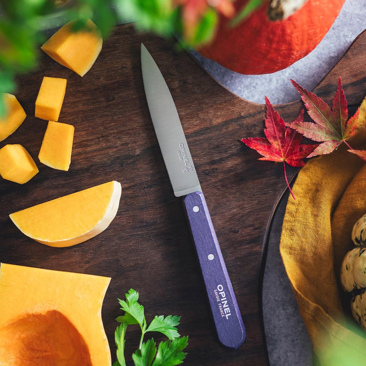 No. 112 Essential Paring Knife, Plain Edge, Hornbeam Wood (Purple)