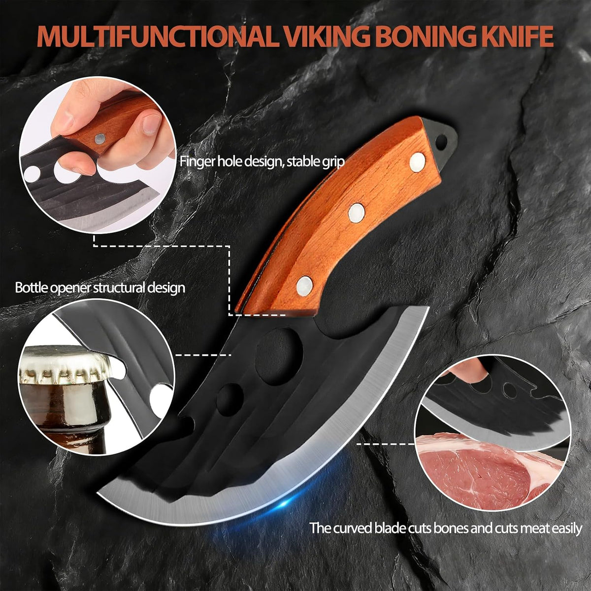 Cleaver Knife Set, 2 PCS Effort Saving Hand Forged Kitchen Knife