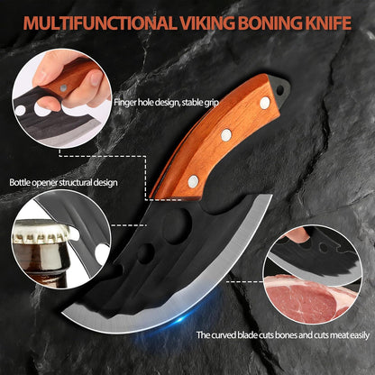 Cleaver Knife Set, 2 PCS Effort Saving Hand Forged Kitchen Knife