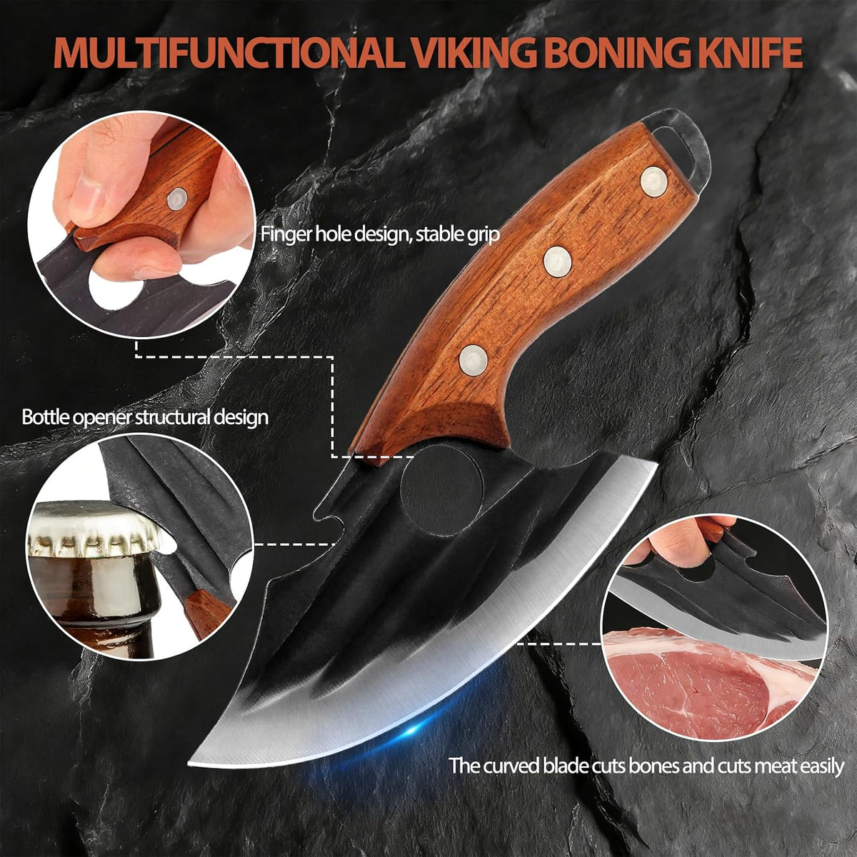 Cleaver Knife Set, 2 PCS Effort Saving Hand Forged Kitchen Knife