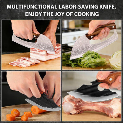 Cleaver Knife Set, 2 PCS Effort Saving Hand Forged Kitchen Knife