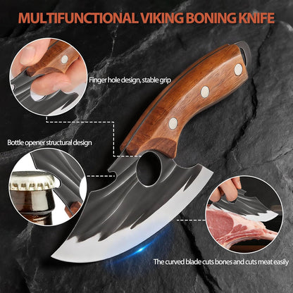 Cleaver Knife Set, 2 PCS Effort Saving Hand Forged Kitchen Knife