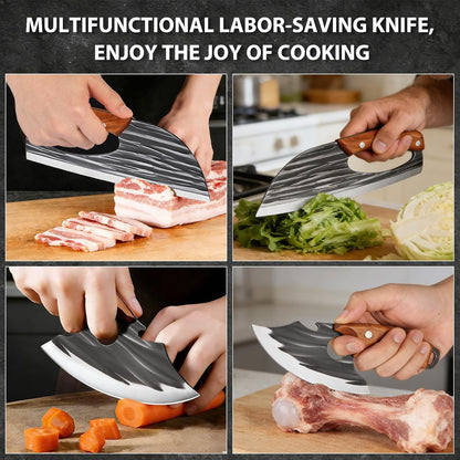 Cleaver Knife Set, 2 PCS Effort Saving Hand Forged Kitchen Knife