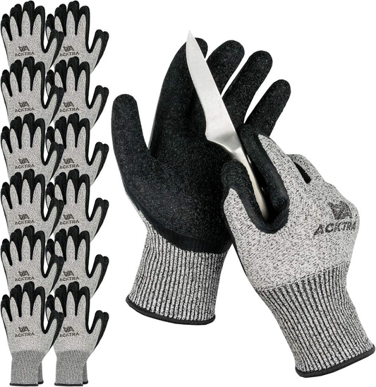 Level 5 Cut Resistant Safety WORK GLOVES, 12 pairs