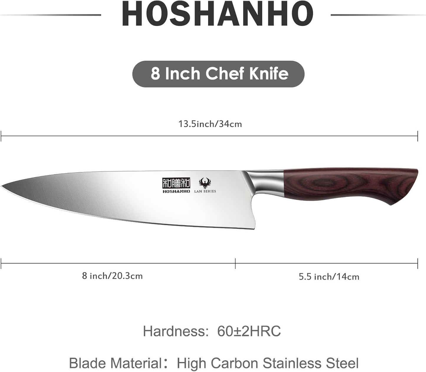 7" Chef Knife,Razor-Sharp Santoku Knife with Ergonomic Wood Handle | Professional Kitchen Cooking Knife with Japanese High Carbon Steel,15° Edge & 60 HRC Blade, Ergonomic Grip Design, Ideal Gift