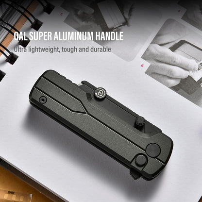 U1 Ultra Titanium Pocket Folding Utility Knife with Ceramic Blade, Button Lock EDC Box Cutter with Clip for Men Women