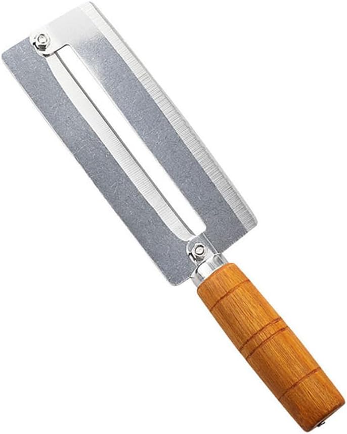 Pineapple Knife Peeler with Wooden Handle Stainless Steel Sugar Cane Cutter Fruit Peeling Knife for Kitchen Use 10.2 Inch