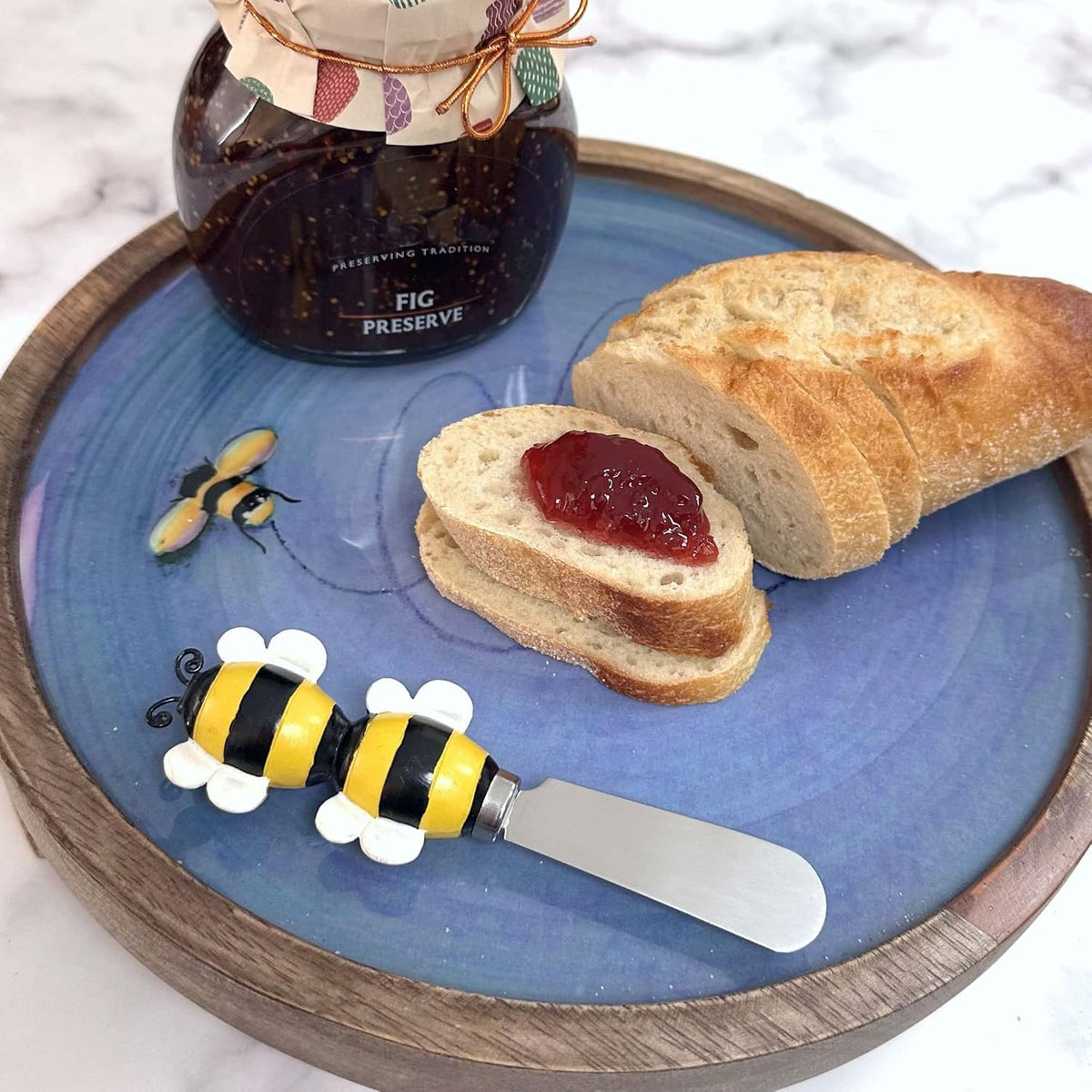 UP Ladybug Cheese Spreaders, Hand-Painted Resin Handles with Stainless Steel Blades for Spreading Cream Cheese, Butter, Jam, or Sandwich, Set of 4