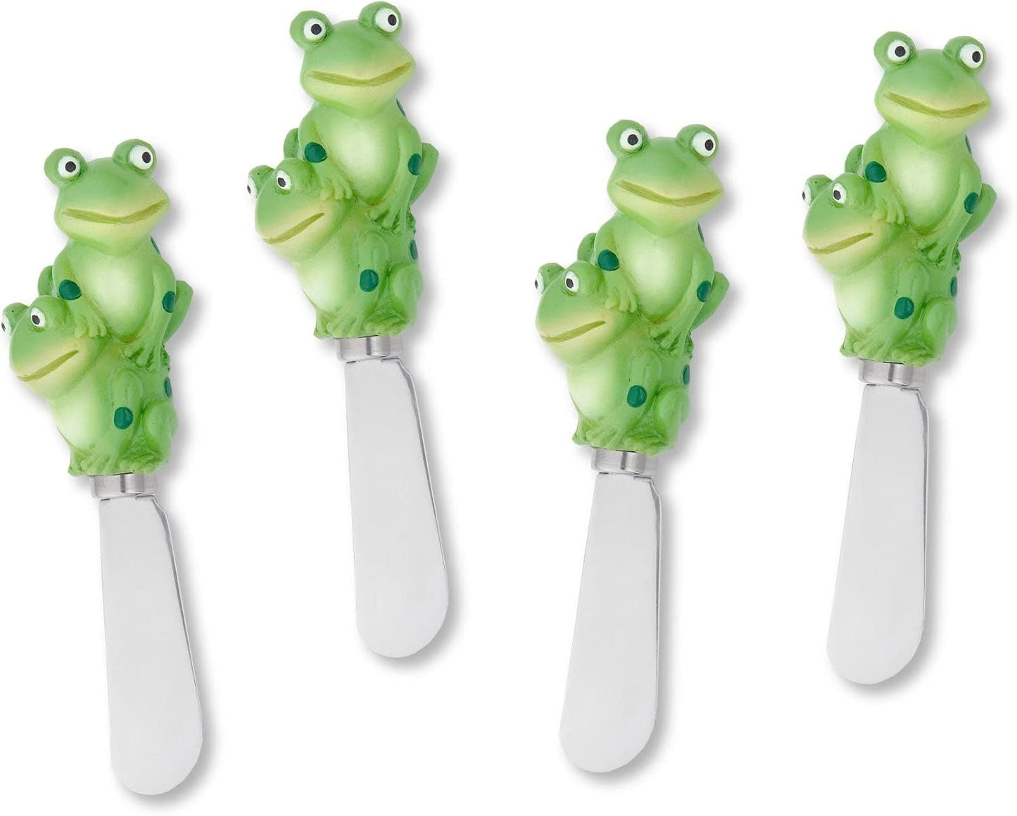 UP Ladybug Cheese Spreaders, Hand-Painted Resin Handles with Stainless Steel Blades for Spreading Cream Cheese, Butter, Jam, or Sandwich, Set of 4
