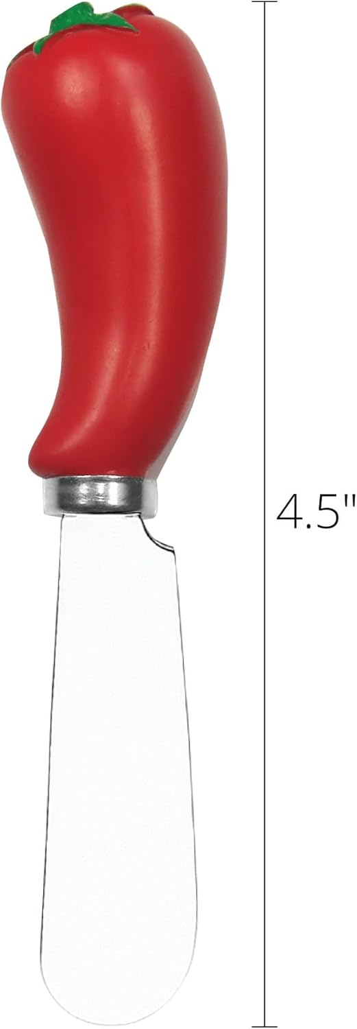 UP Ladybug Cheese Spreaders, Hand-Painted Resin Handles with Stainless Steel Blades for Spreading Cream Cheese, Butter, Jam, or Sandwich, Set of 4