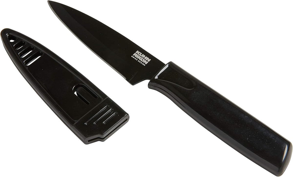 Colori® Paring Knife – 4 Inch Japanese Stainless Steel, Nonstick Blade, Ergonomic Handle & Sheath, Light Blue