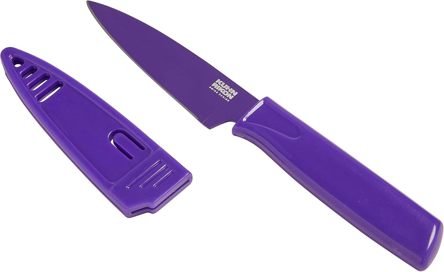 Colori® Paring Knife – 4 Inch Japanese Stainless Steel, Nonstick Blade, Ergonomic Handle & Sheath, Light Blue