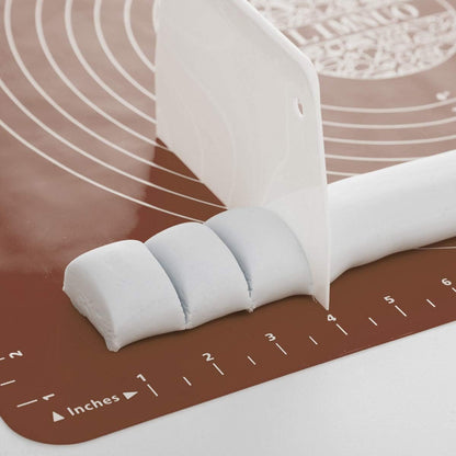 Silicone Baking Mat, Extra Thick Large Non Stick Pastry Mat Sheet for Dough Pie Crust Rolling Mats (Brown, M-16''(W)*20''(L))