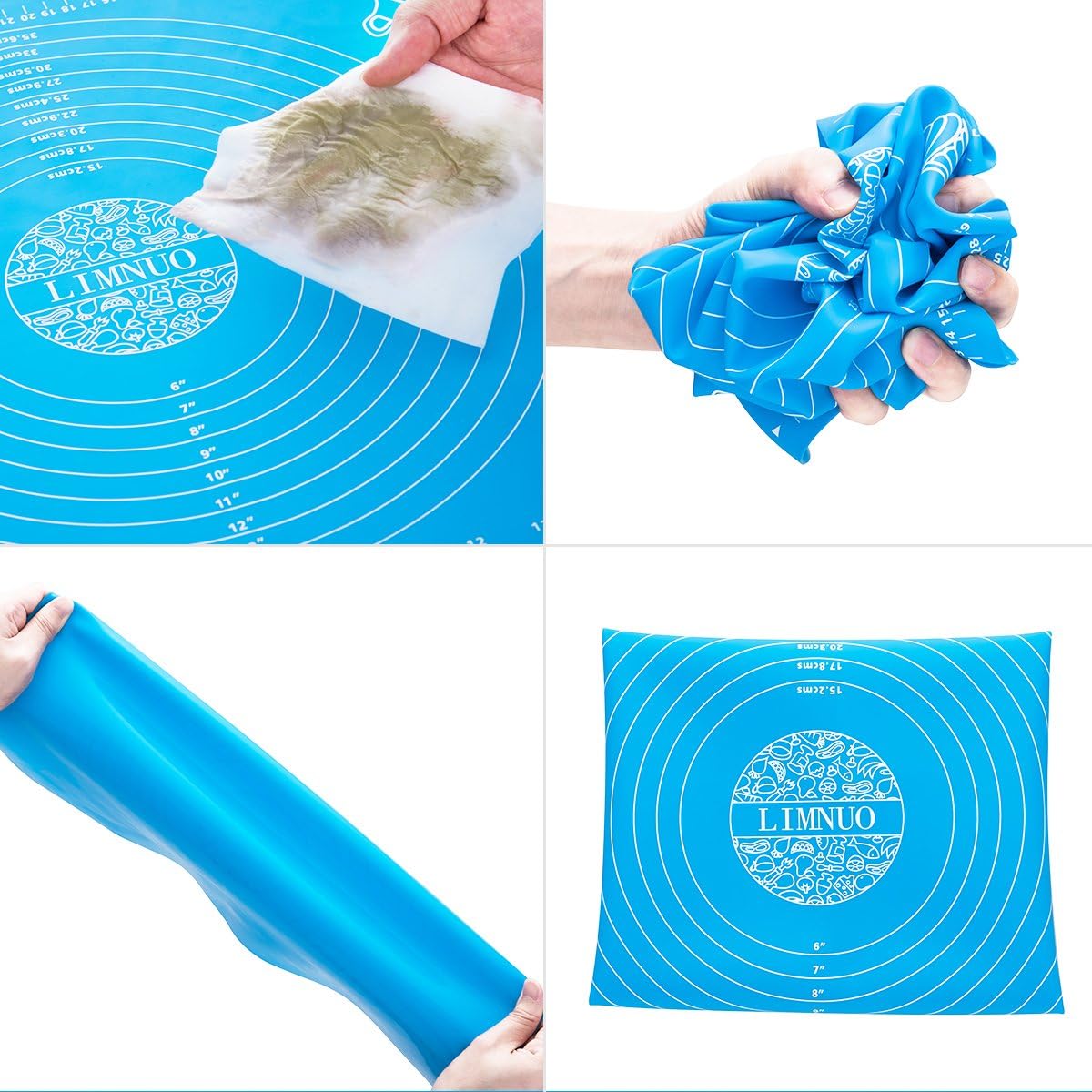 Silicone Baking Mat, Extra Thick Large Non Stick Pastry Mat Sheet for Dough Pie Crust Rolling Mats (Brown, M-16''(W)*20''(L))