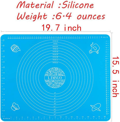 Silicone Baking Mat, Extra Thick Large Non Stick Pastry Mat Sheet for Dough Pie Crust Rolling Mats (Brown, M-16''(W)*20''(L))
