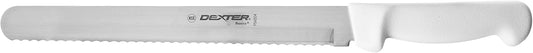 P94804 10-in Scalloped Bread Knife w/White Polypropylene Handle