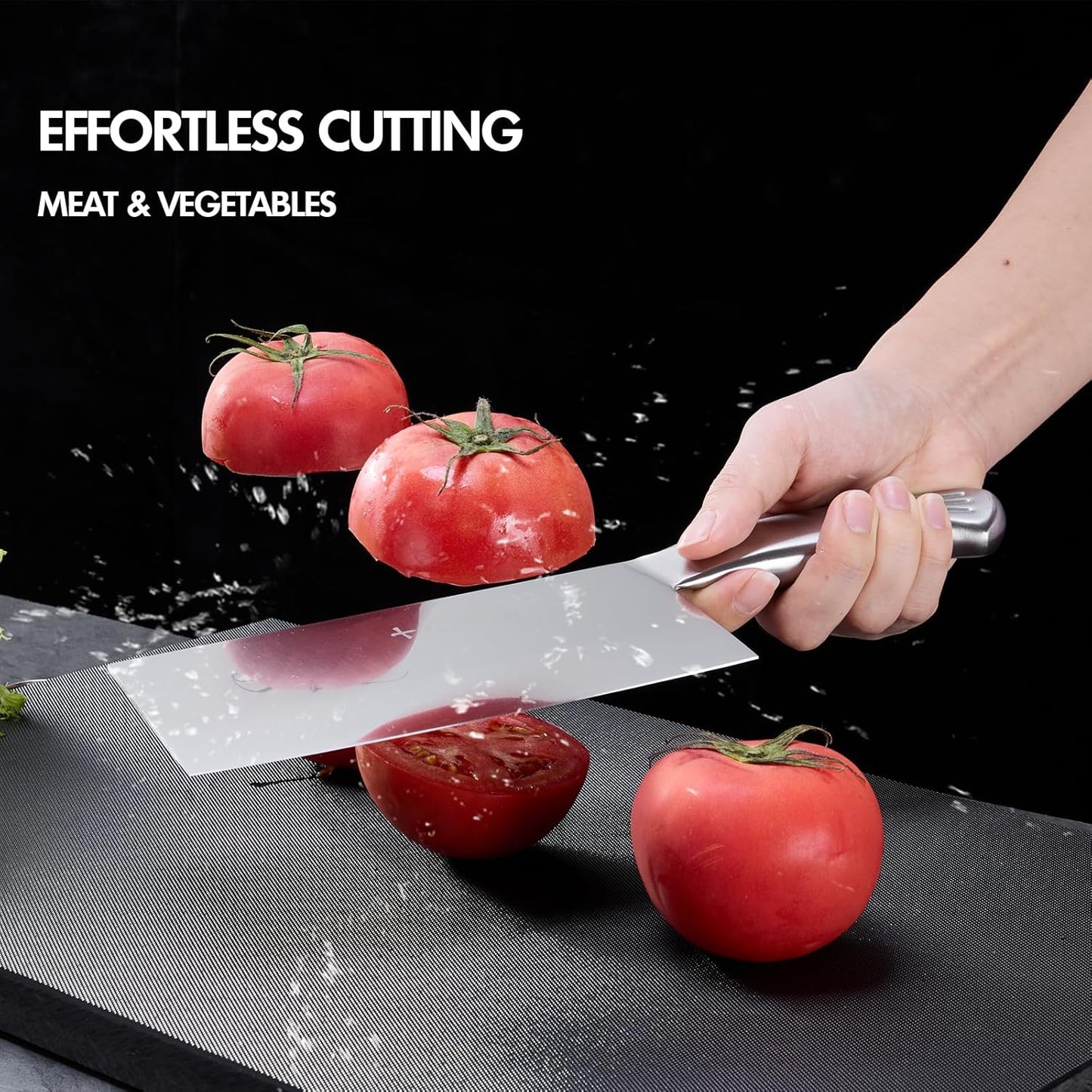 Meat Cleaver Set Chinese Style Patterns 7.09”&6.97" Chef Knife Stainless Steel Professional Kitchen Cleaver And Santoku Knife (Kitchen Knife Set 2 Pcs)