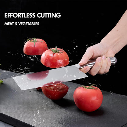 Meat Cleaver Set Chinese Style Patterns 7.09”&6.97" Chef Knife Stainless Steel Professional Kitchen Cleaver And Santoku Knife (Kitchen Knife Set 2 Pcs)