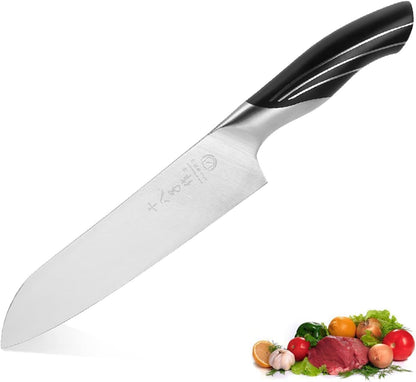 Meat Cleaver Set Chinese Style Patterns 7.09”&6.97" Chef Knife Stainless Steel Professional Kitchen Cleaver And Santoku Knife (Kitchen Knife Set 2 Pcs)