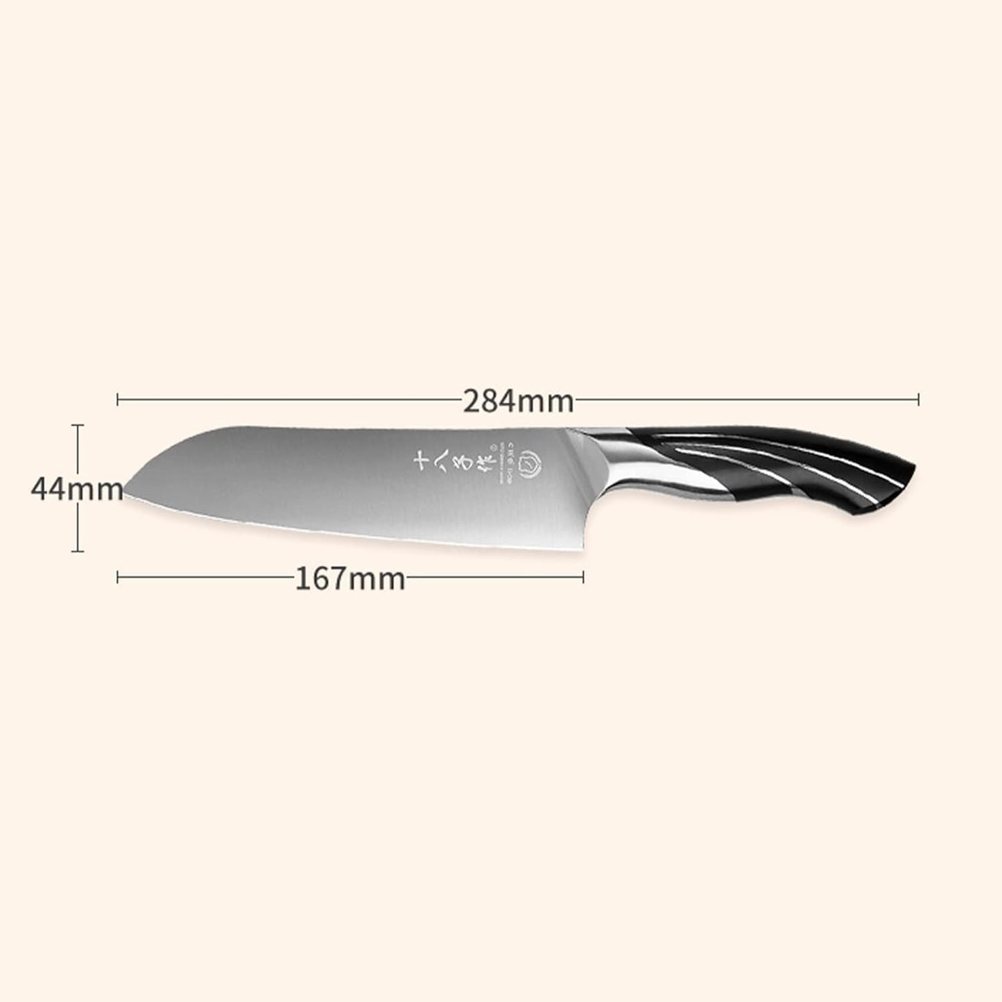 Meat Cleaver Set Chinese Style Patterns 7.09”&6.97" Chef Knife Stainless Steel Professional Kitchen Cleaver And Santoku Knife (Kitchen Knife Set 2 Pcs)