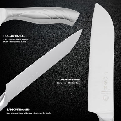 Meat Cleaver Set Chinese Style Patterns 7.09”&6.97" Chef Knife Stainless Steel Professional Kitchen Cleaver And Santoku Knife (Kitchen Knife Set 2 Pcs)