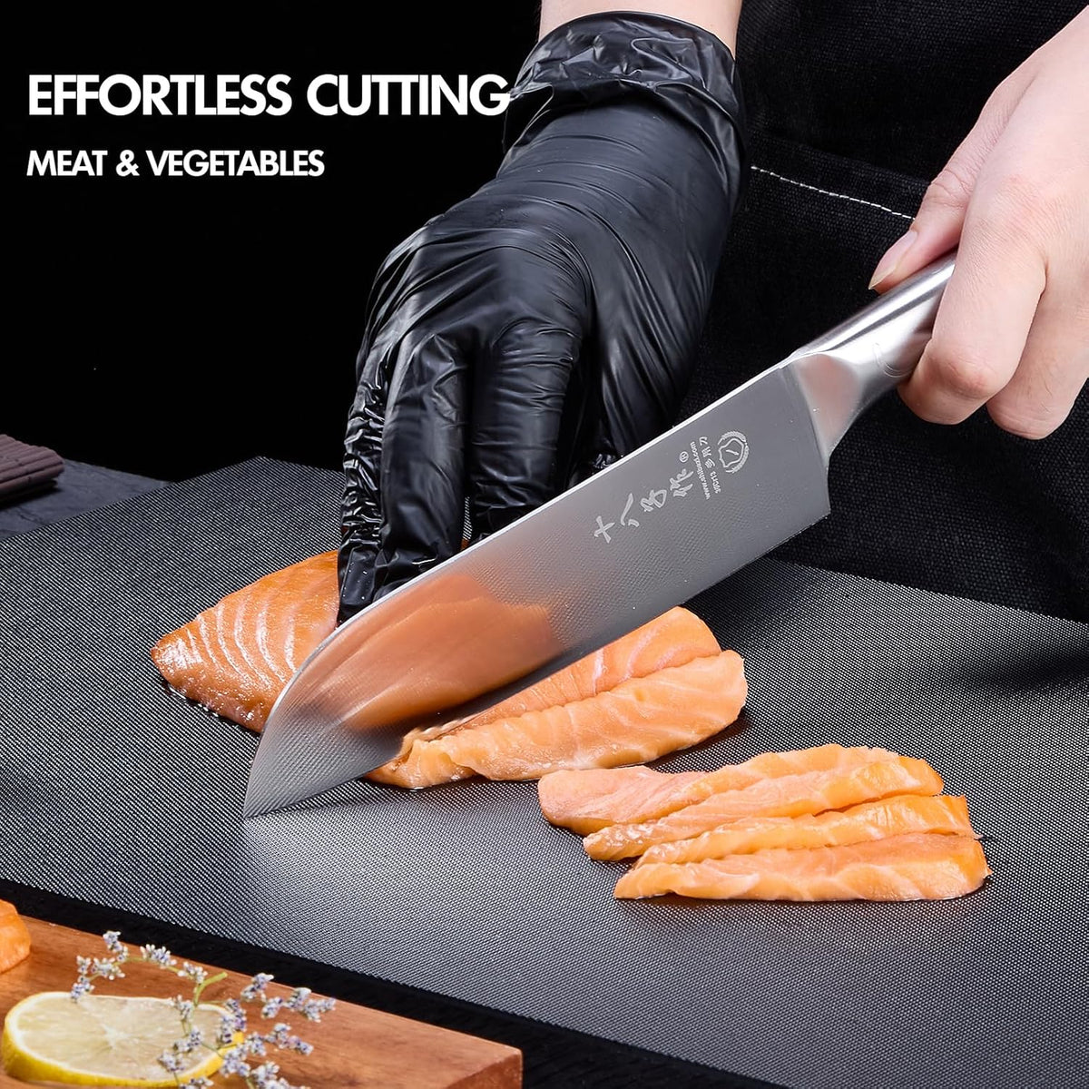 Meat Cleaver Set Chinese Style Patterns 7.09”&6.97" Chef Knife Stainless Steel Professional Kitchen Cleaver And Santoku Knife (Kitchen Knife Set 2 Pcs)