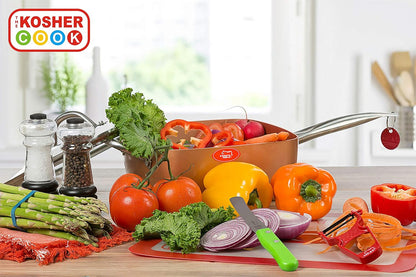 Dairy Blue Kitchen Knife - 4.5” Steak and Vegetable Knife - Razor Sharp Curved Tip, Serrated Edge - Color Coded Kitchen Tools