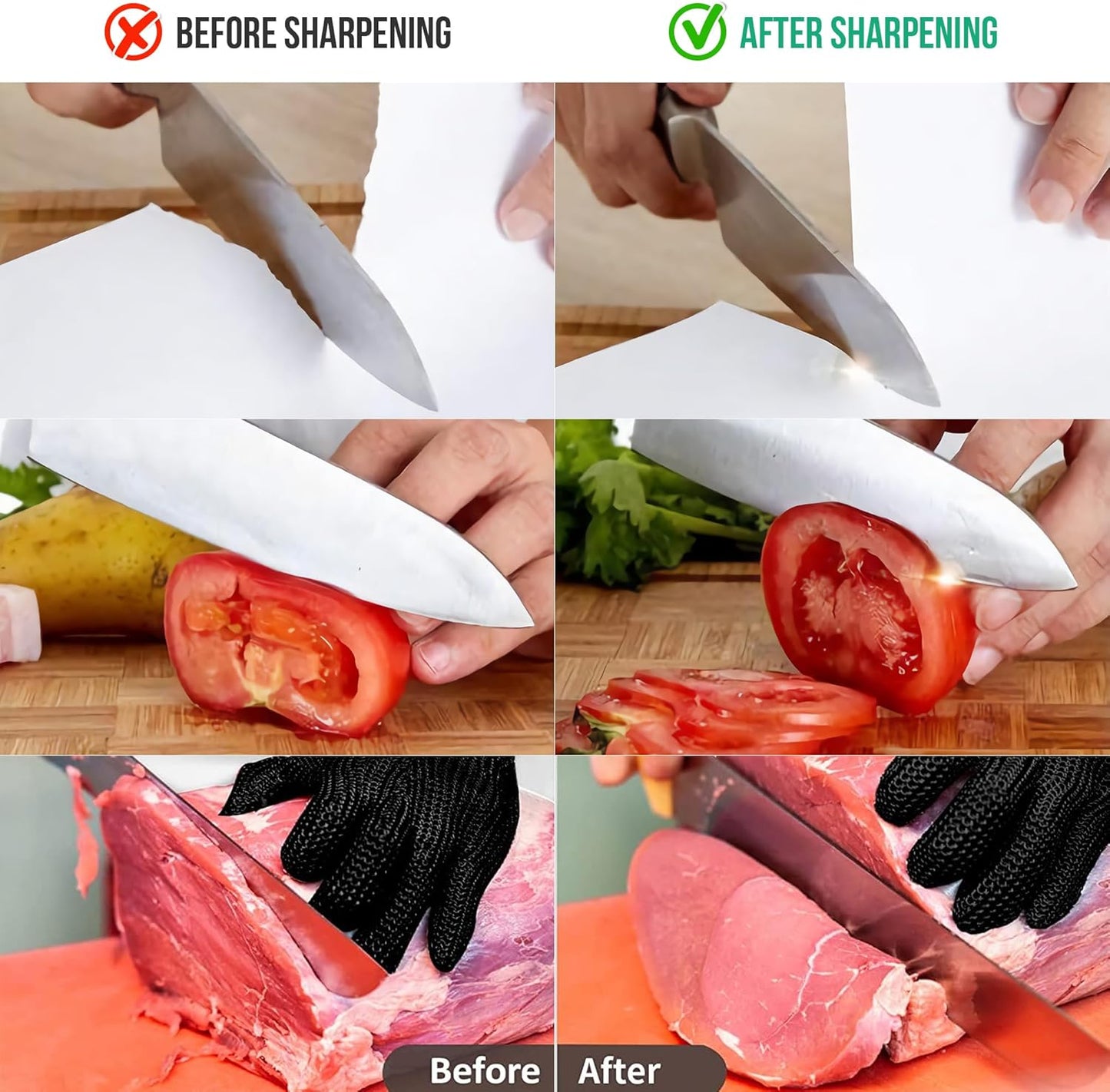 Knife Sharpening Stone Kit - Premium Japanese Whetstone Knife Sharpener Stones Set - Dual Grit 400/1000 Water Stones with Non-Slip Silicone Base, Angle Guide, Flattening Stone