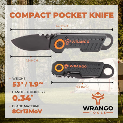 EDC Pocket Knife - Compact Every Day Carry Tactical Pocket Knife - 2.9" 8Cr13MoV Drop Point Partially Serrated Blade - Lightweight 3.2oz - Folding Knife