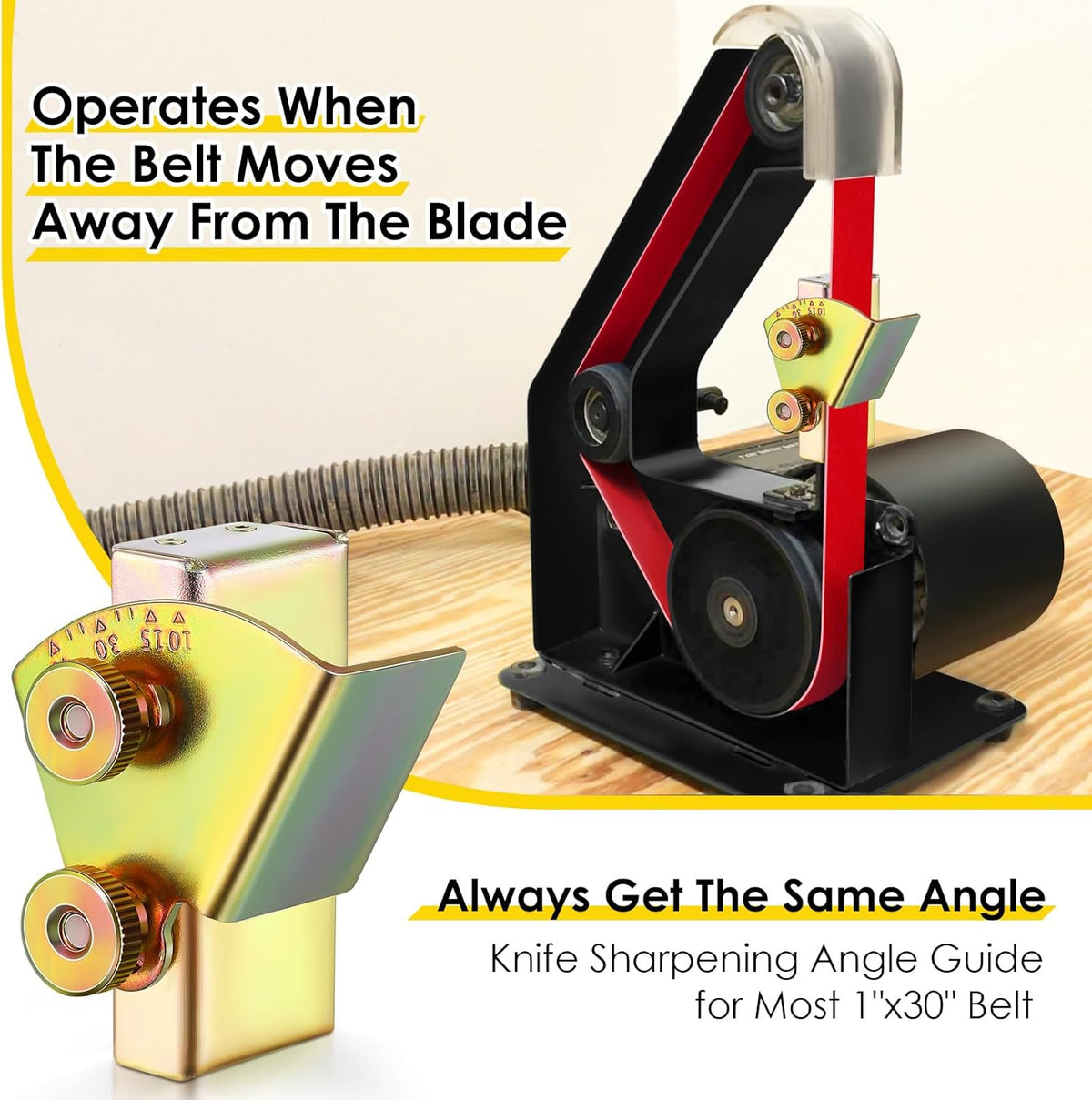 1 Pack Knife Sharpening Angle Guides for 1 x 30 Belt Sander | Away from belt use,Adjustable 10-45 degrees,Universal knife jig,Consistent sharpening angles,Heavy duty mental