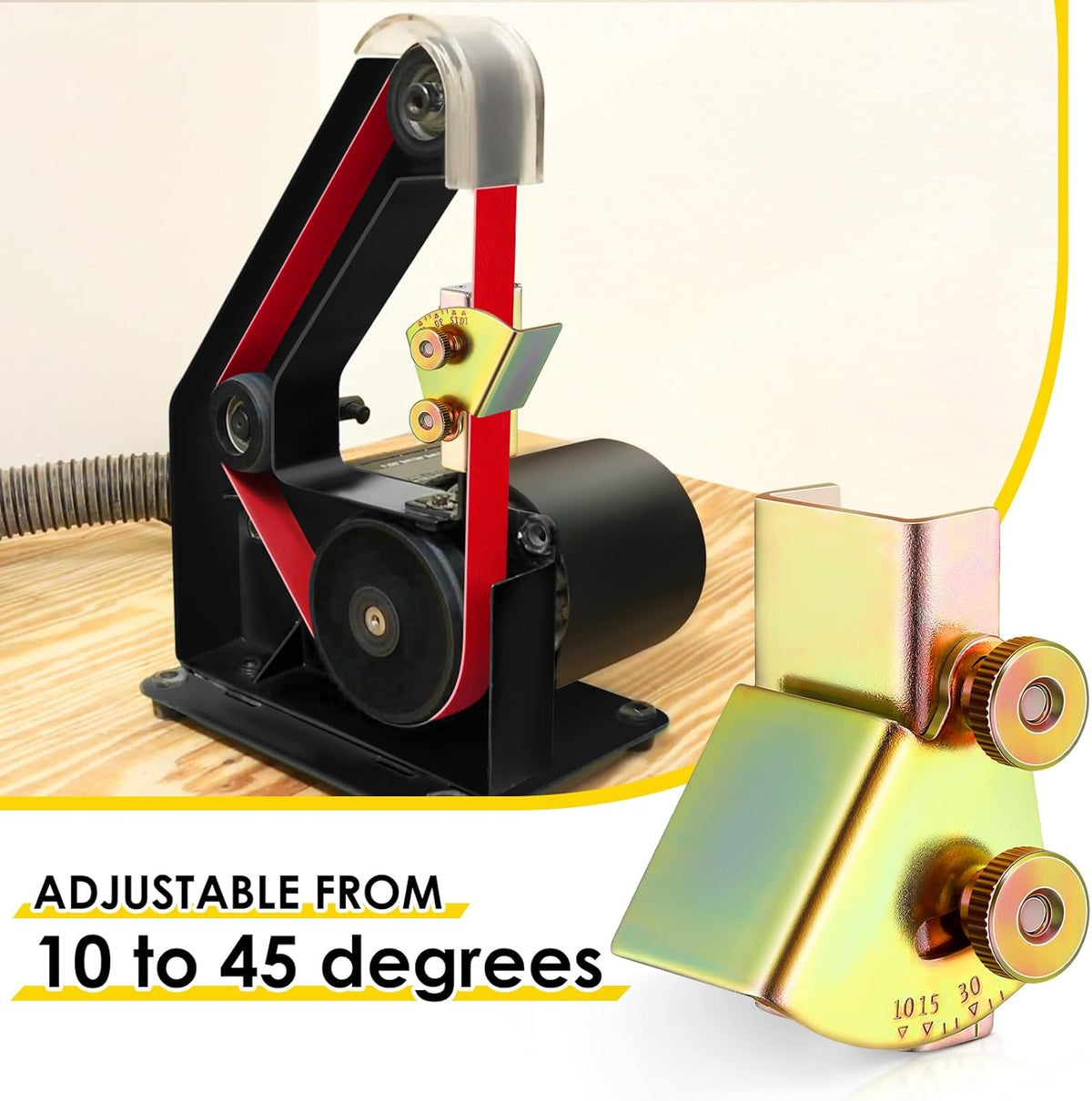 1 Pack Knife Sharpening Angle Guides for 1 x 30 Belt Sander | Away from belt use,Adjustable 10-45 degrees,Universal knife jig,Consistent sharpening angles,Heavy duty mental